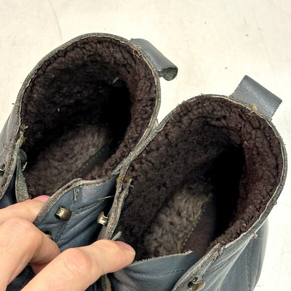 VGUC Rancourt & Co. Winter Boot Gray Leather Fleece Lined Made in Maine USA 12 main image 7